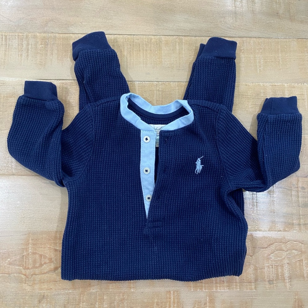 Ralph Lauren Ribbed Long sleeve bodysuit onepiece baby onesie coverall